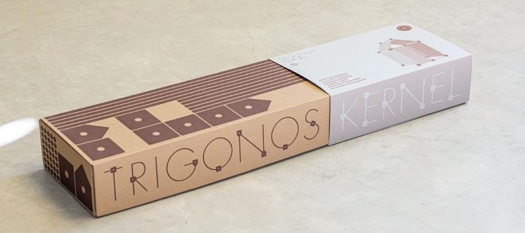 Trigonos, Maxi Trigonos Kernel Kreema, drewniane klocki konstrukcyjnem, 44 elementy