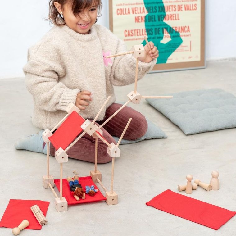 Trigonos, Mini Trigonos S, drewniane klocki konstrukcyjne, 42 elementy