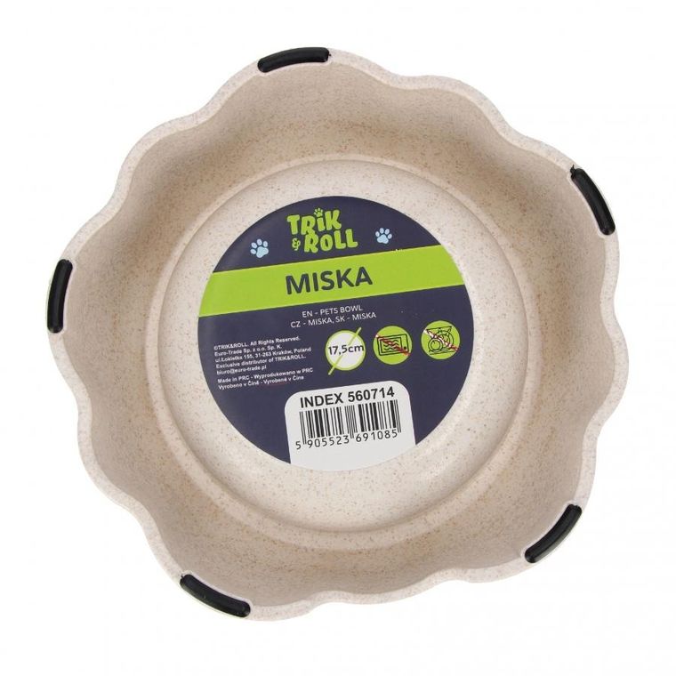 Trik&Roll, miska dla zwierząt, beżowa, 17,5 cm