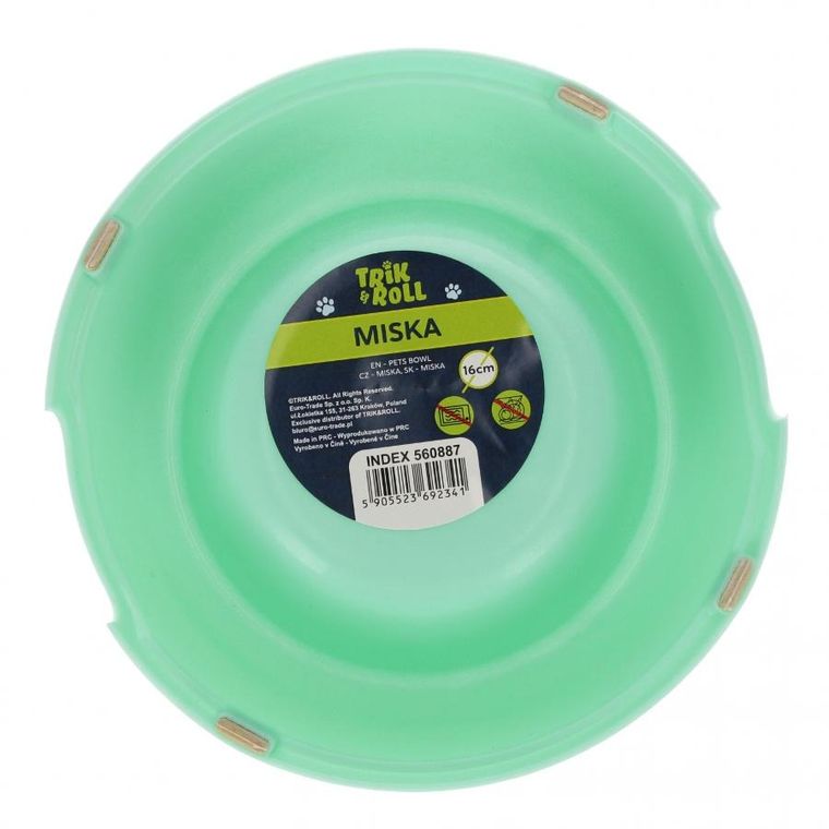 Trik&Roll, miska dla zwierząt, miętowa, 16 cm