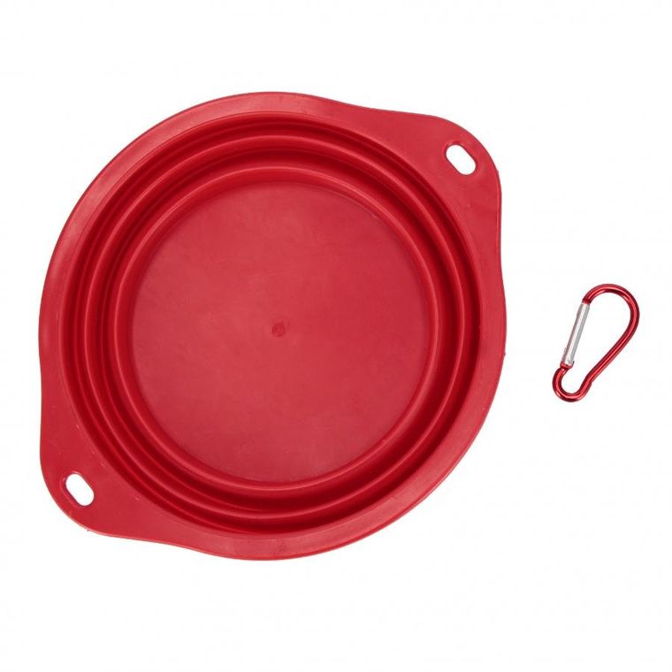 Trik&Roll, miska dla zwierząt silikonowa, składana, czerwona, 19 cm