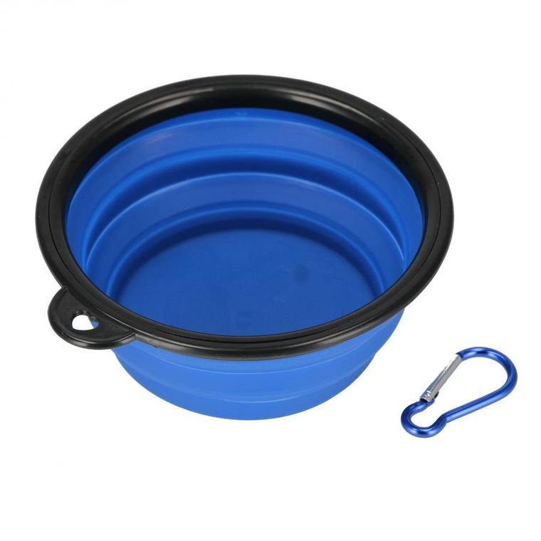 Trik&Roll, miska dla zwierząt silikonowa, składana, niebieska, 13 cm