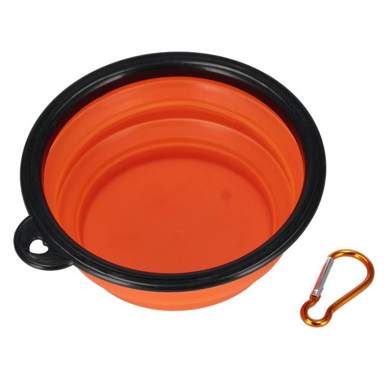 Trik&Roll, miska dla zwierząt silikonowa, składana, pomarańczowa, 13 cm