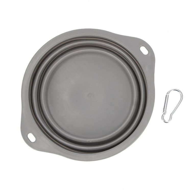 Trik&Roll, miska dla zwierząt silikonowa, składana, szara, 19 cm