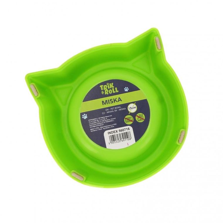 Trik&Roll, miska dla zwierząt, zielona, 13 cm