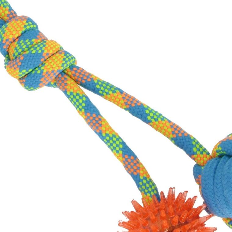 Trik&Roll, zabawka dla psa, szarpak z piłką, 2 stronny, pomarańczowy, 34 cm