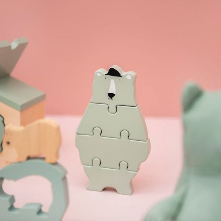 Trixie Baby, Miś polarny, drewniane puzzle