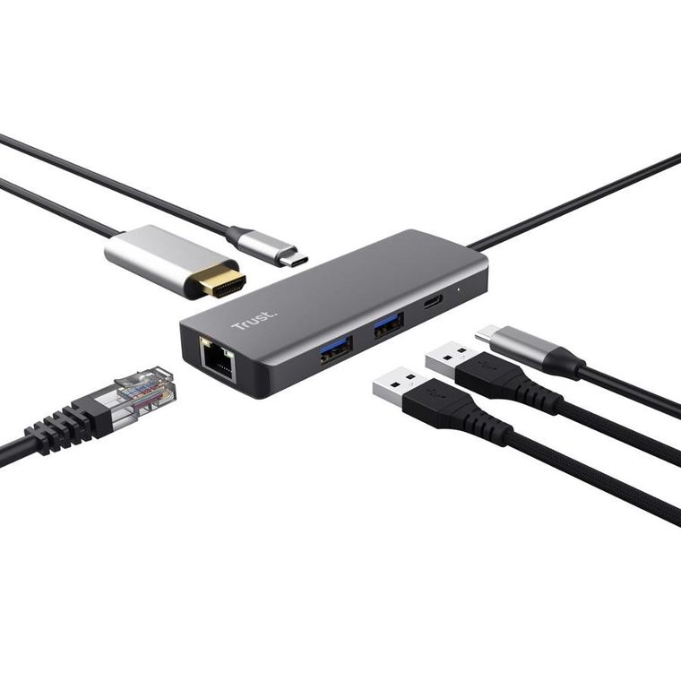 Trust, adapter, multi-port, 6w1