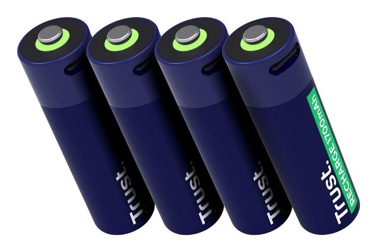 Trust, USB-C Rechargeable Batteries, baterie AA, 4 szt.