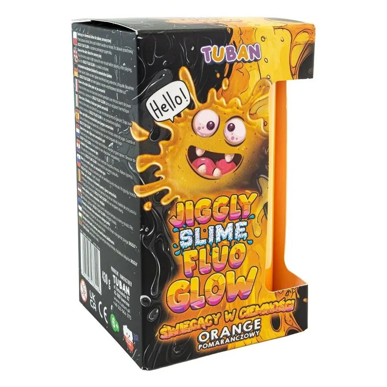 Tuban, Jggly Slime Fluo Glow, masa plastyczna, pomarańczowy, 430g