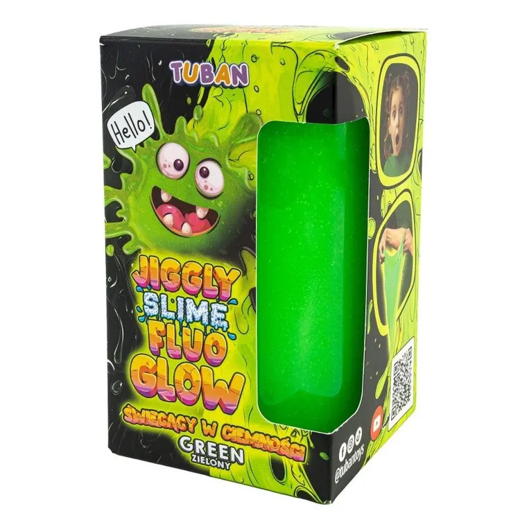 Tuban, Jggly Slime Fluo Glow, masa plastyczna, zielony, 430g