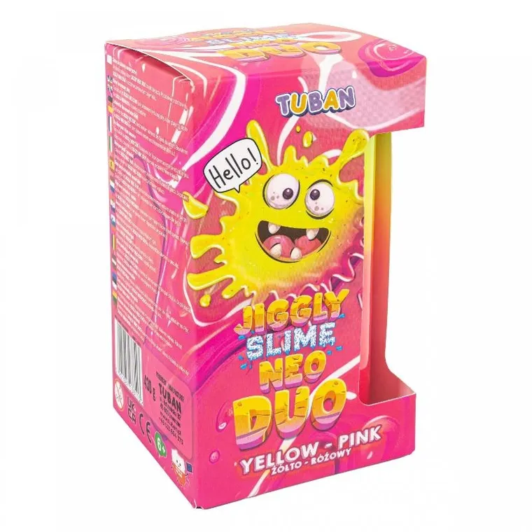 Tuban, Jiggly Slime Neo Duo, masa plastyczna żółto-różowy, 430g