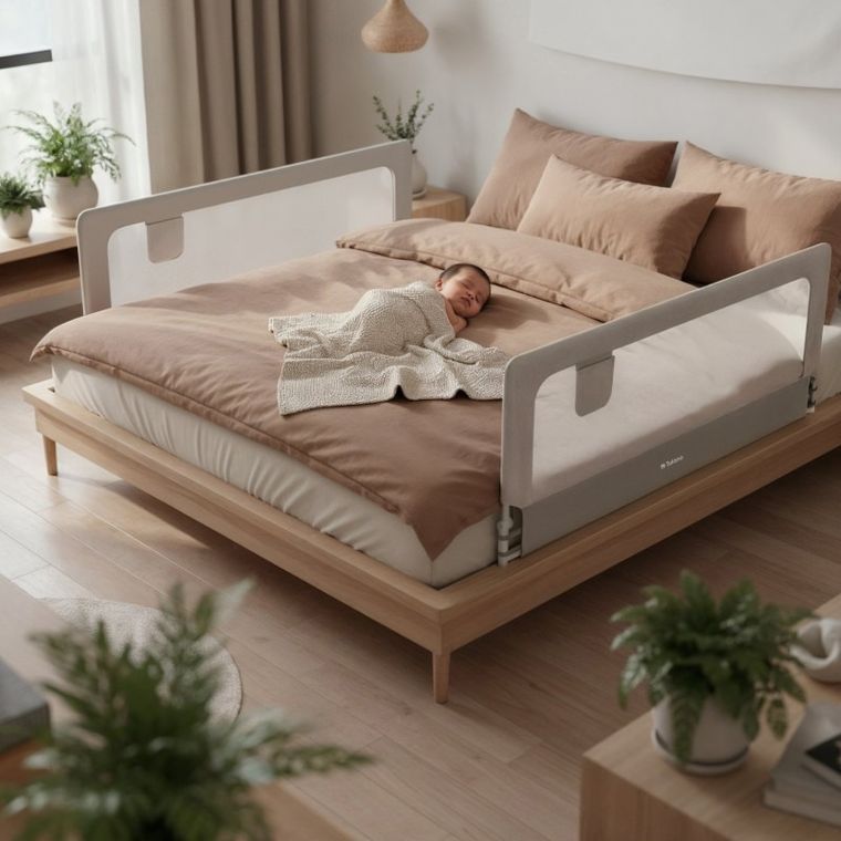 Tulano, Cover 30, barierka ochronna na łóżko, white-grey, 200 cm