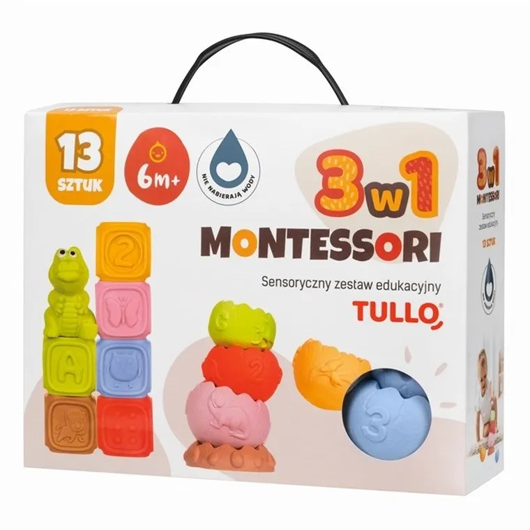 Tullo, Montessori, klocki sensoryczne, 13 szt.