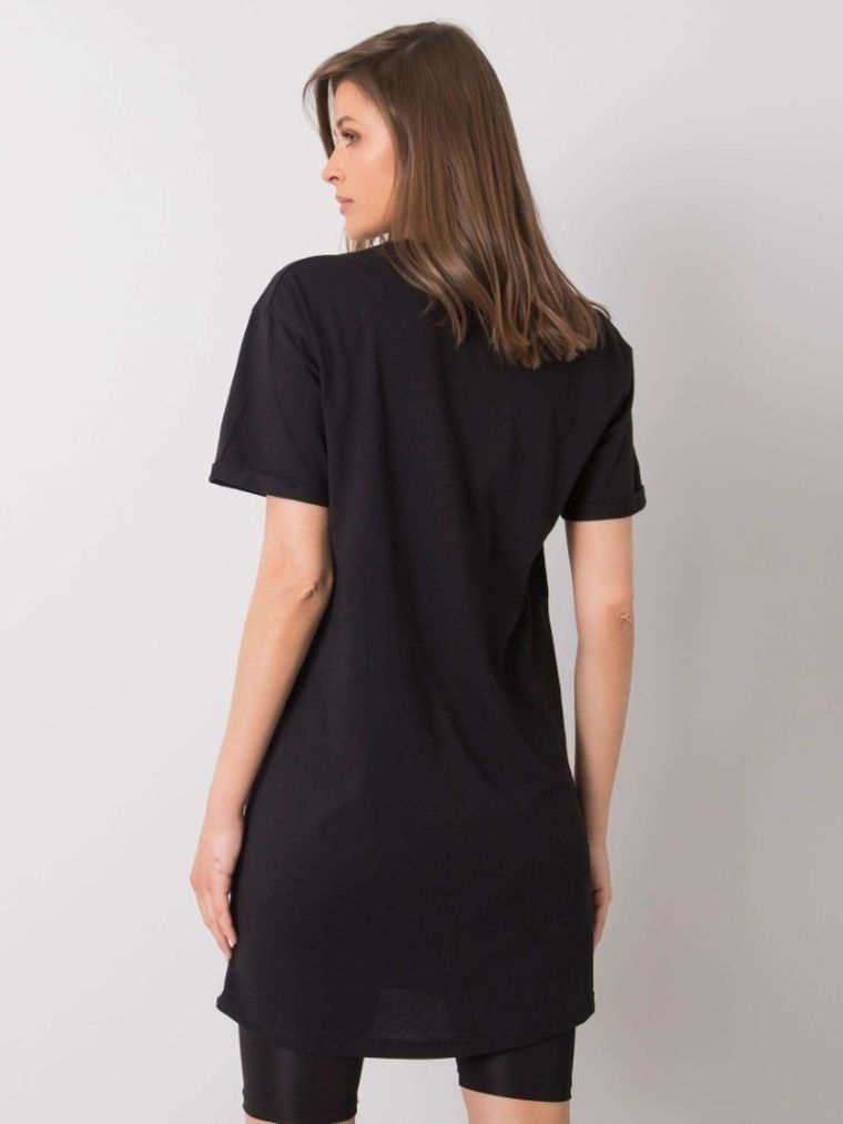 Tunika damska z krótkim rękawem, czarna, Sublevel