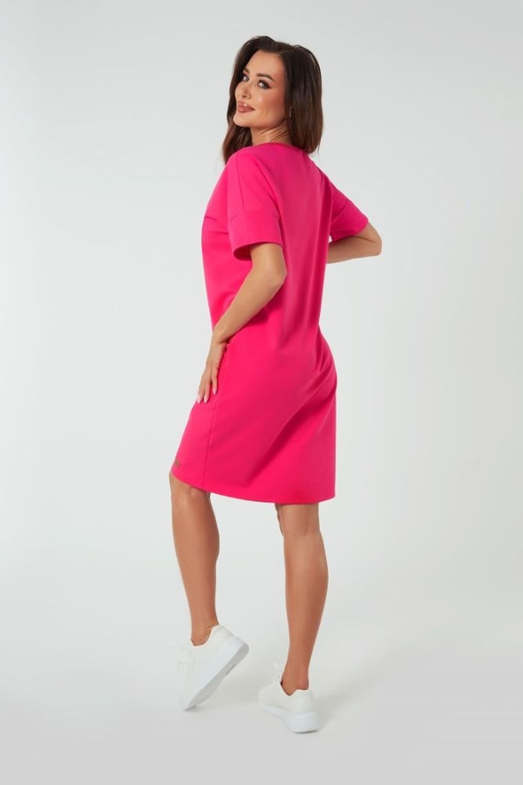 Tunika damska z krótkim rękawem, różowa, Stella, Italian Fashion