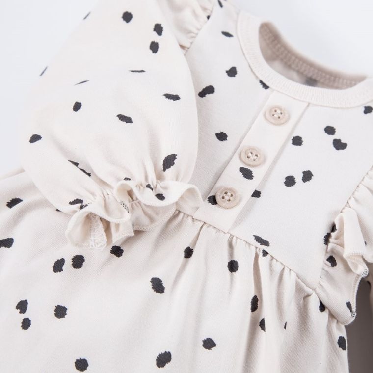 Tunika dziewczęca z długim rękawem, biała, Eevi