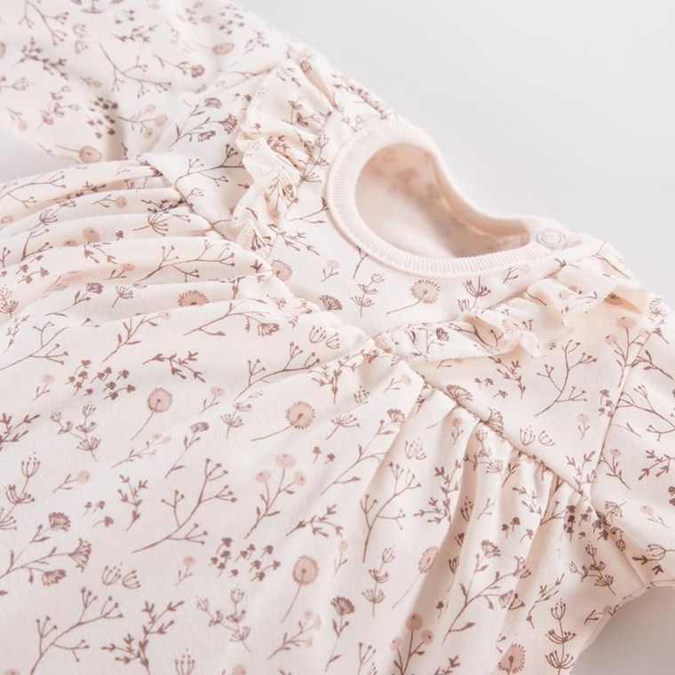 Tunika dziewczęca z długim rękawem, ecru, Bloom, Eevi