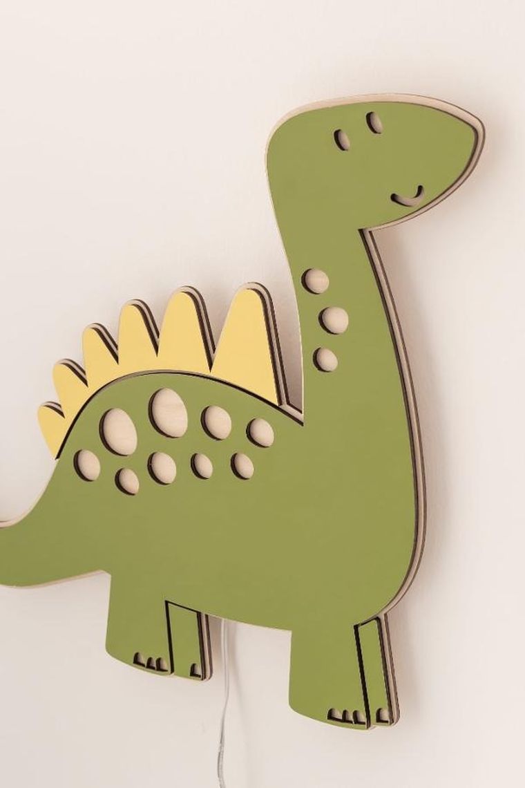 tupti.lights, lampka nocna dla dzieci, drewniana, dinozaur