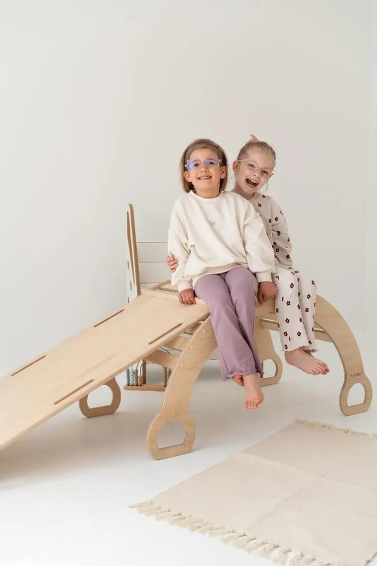 tupti.wood, duży bujak montessori + duża zjeżdżalnia, drabinka, naturalny