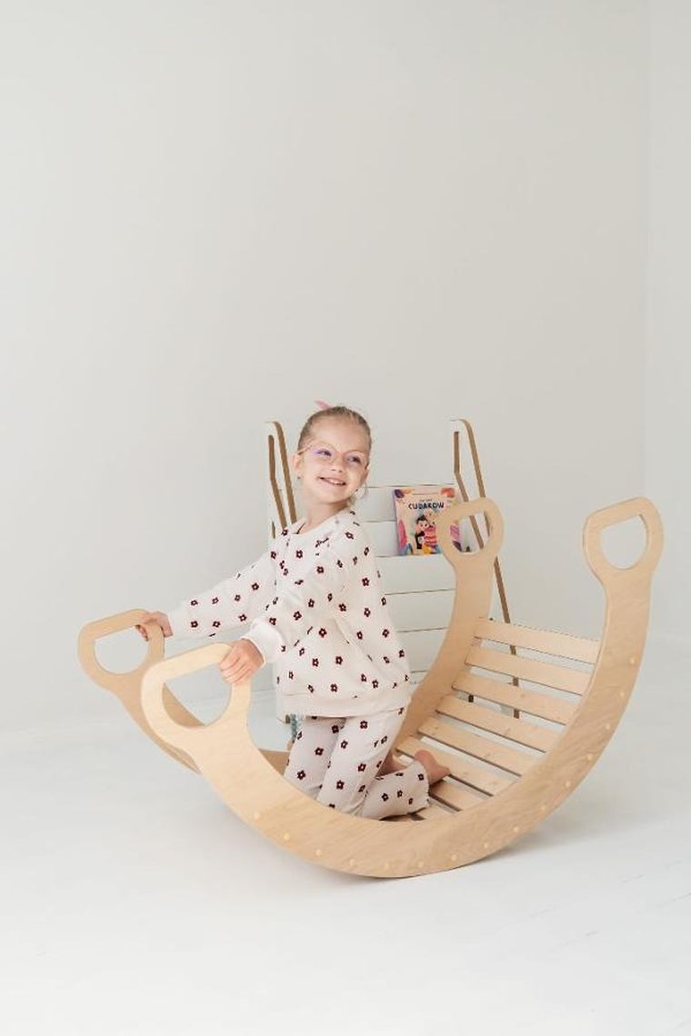 tupti.wood, duży bujak montessori, naturalny