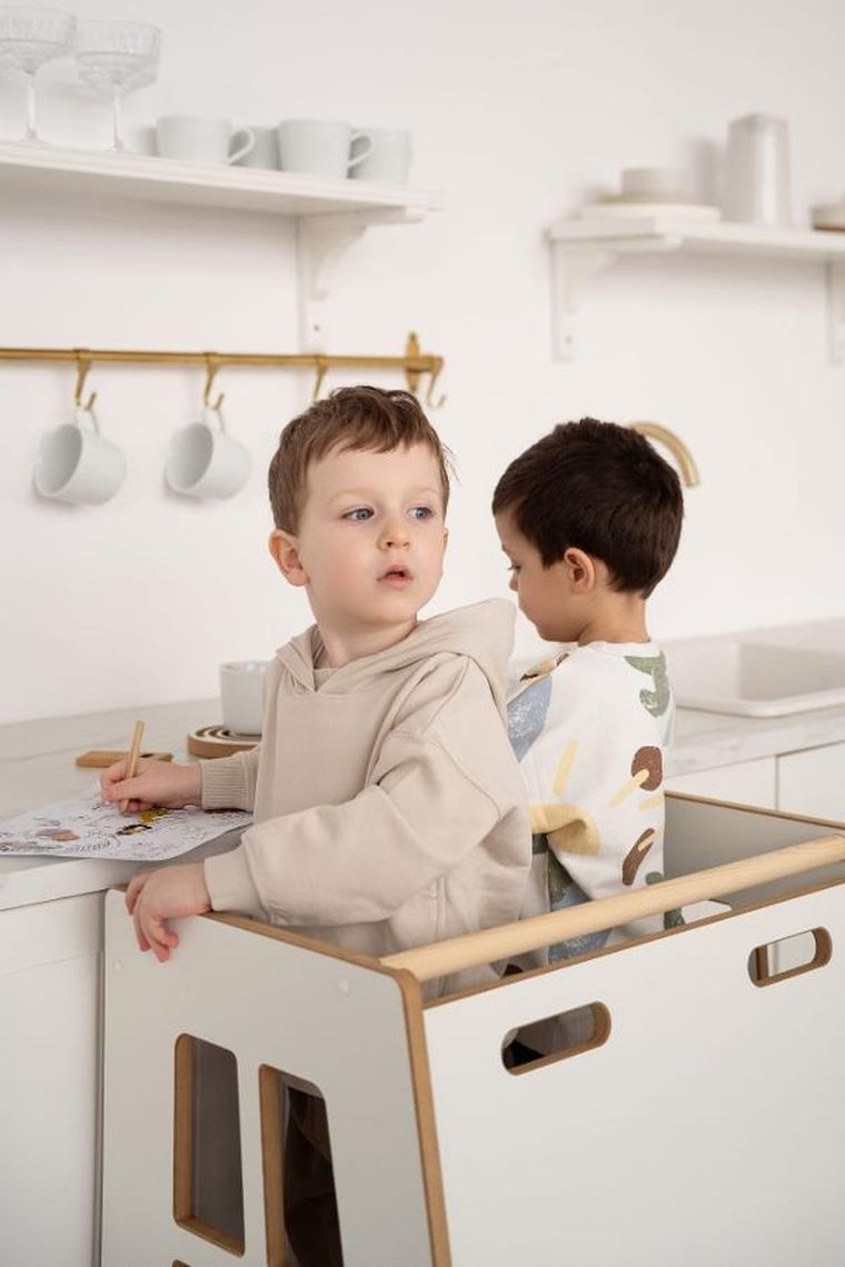 tupti.wood, Kitchen Helper, Double Safe, pomocnik kuchenny dla rodzeństwa