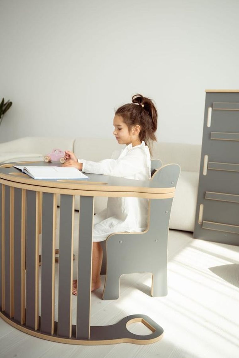 tupti.wood, krzesełko dla dziecka, szare