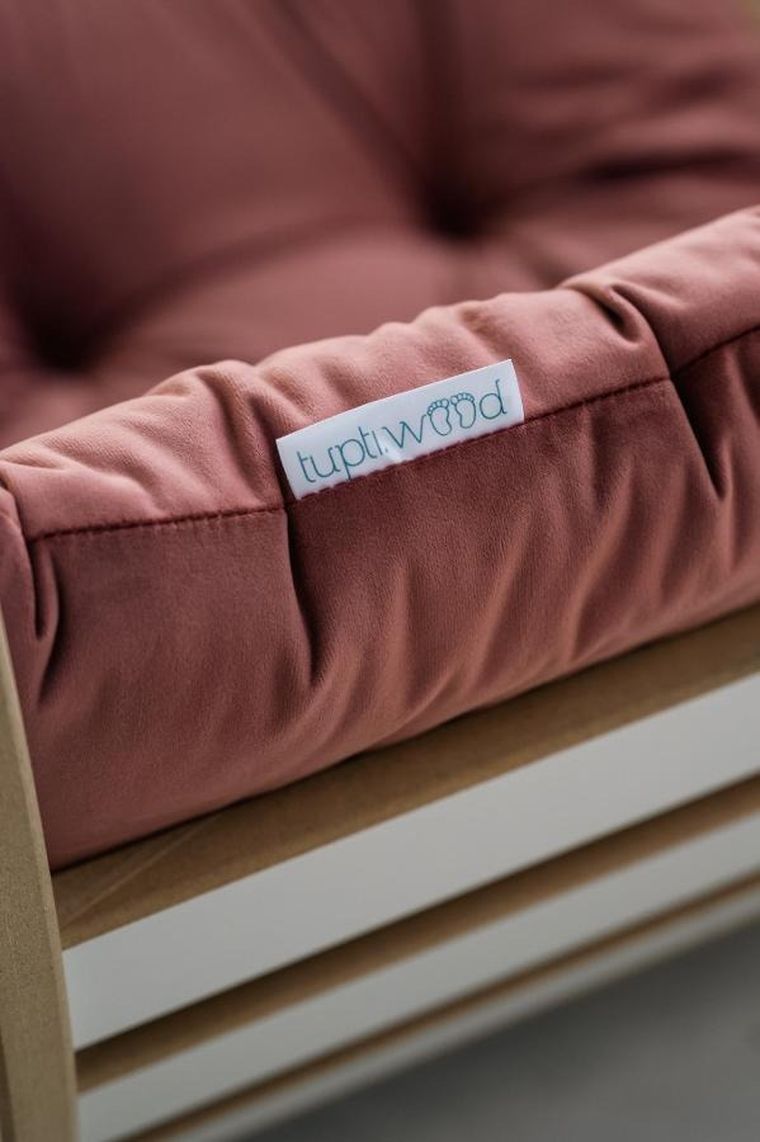 tupti.wood, poduszka do dużego bujaka montessori, materac, różowy