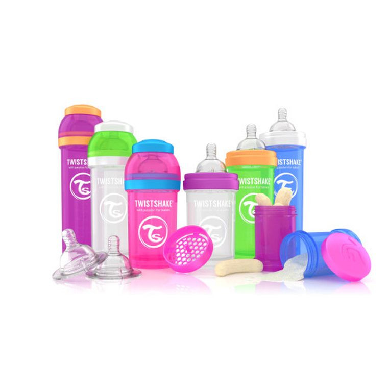 Twistshake, butelka antykolkowa, biała, 180 ml