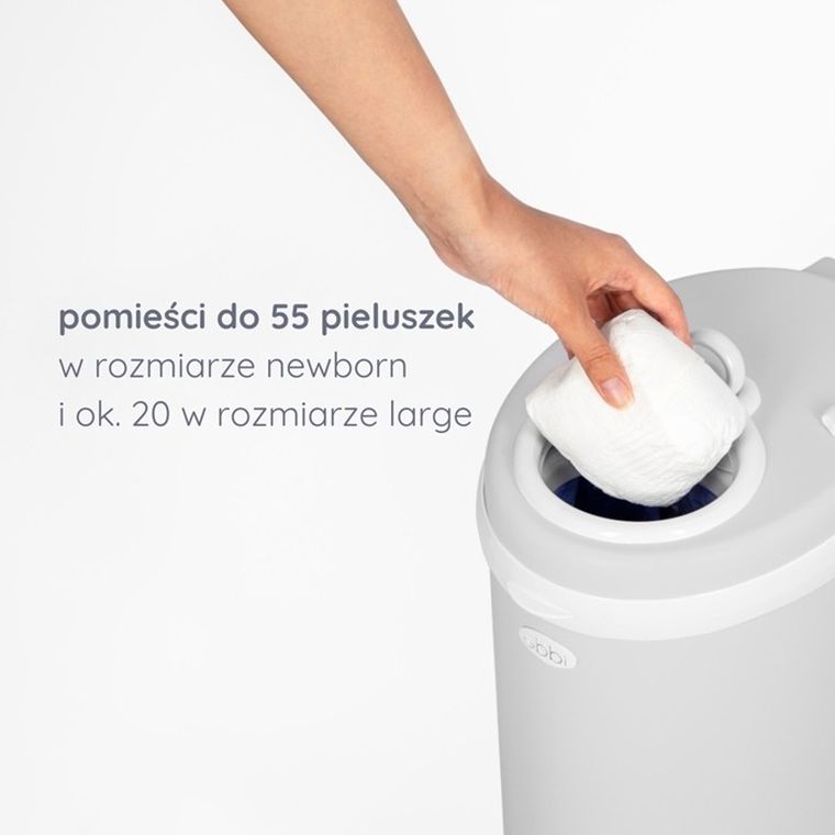 Ubbi, stalowy kosz na pieluchy, matte grey