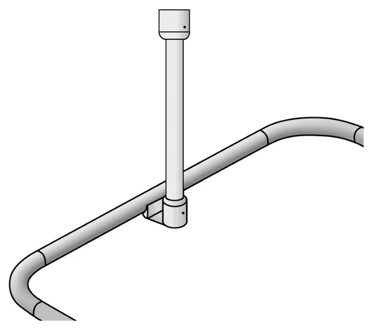 Uchwyt do zawieszenia drążka od zasłony prysznicowej, ø 2 cm, 57 cm, biały
