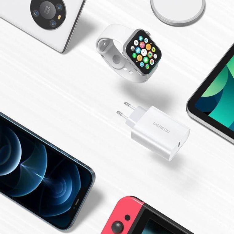 Ugreen, ładowarka sieciowa, USB Power Delivery 3.0 Quick Charge 4.0+, 20W, 3A, biały