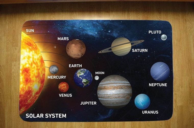 Układ słoneczny, dywan dla dzieci, ultra miękki, po angielsku, 100-150 cm