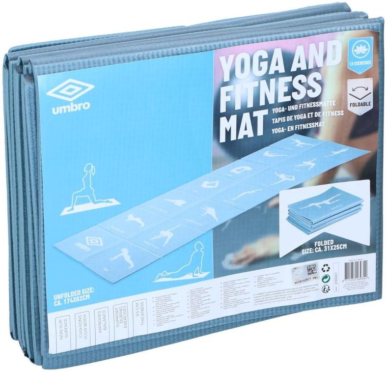 Umbro, mata do jogi, składana, 173-61 cm, niebieska