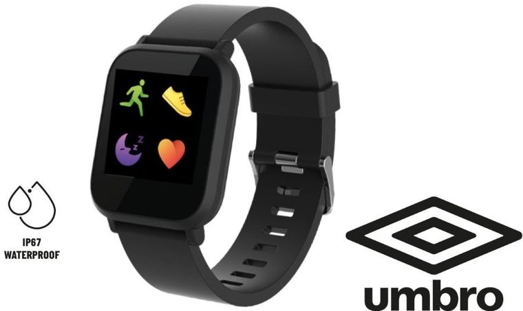 Umbro, zegarek monitorujący, kwadratowy, czarny