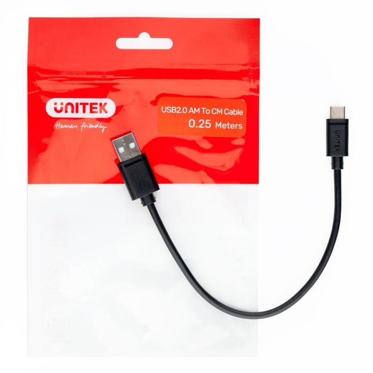 Unitek, kabel, USB-a — USB-c, 25cm