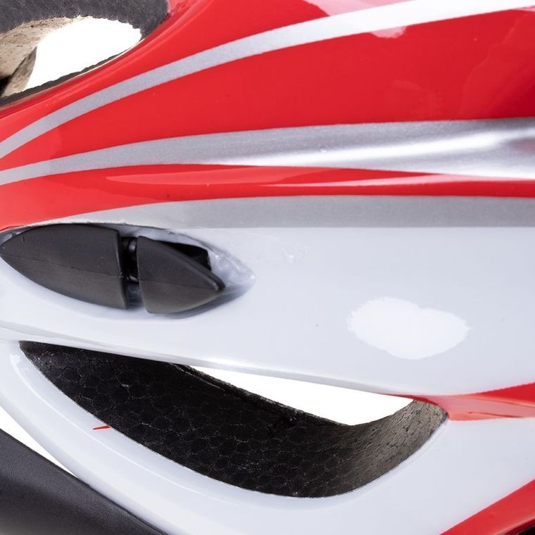 Uniwersalny kask rowerowy, czerwono-biały