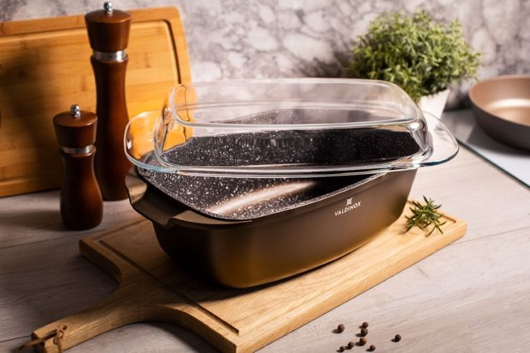 Valdinox, Aurum, brytfanna prostokątna z pokrywą żaro, 5,7 l + 2,4 l, 21-32 cm