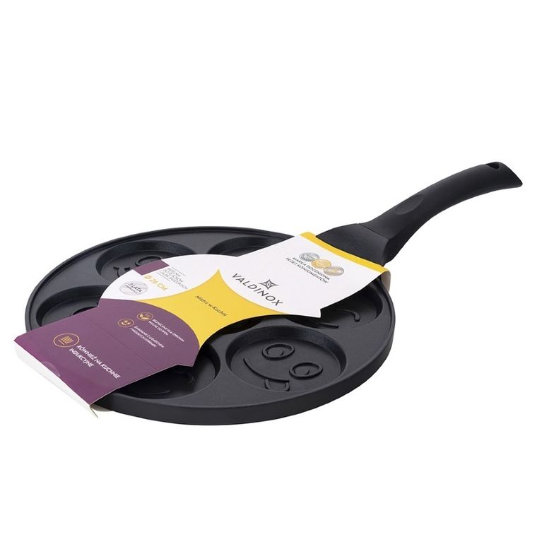 Valdinox, patelnia do placków i jajek sadzonych, odlewana, 26 cm, uśmiechy