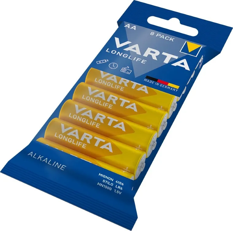 VARTA, Longlife, bateria alkaliczna, AA, 8 szt.