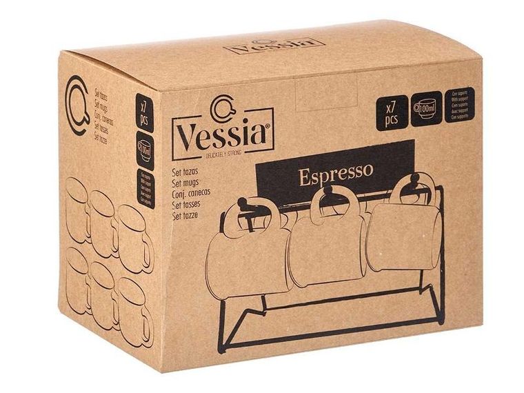 Vessia, filiżanki do espresso, 6 sztuk, 100 ml