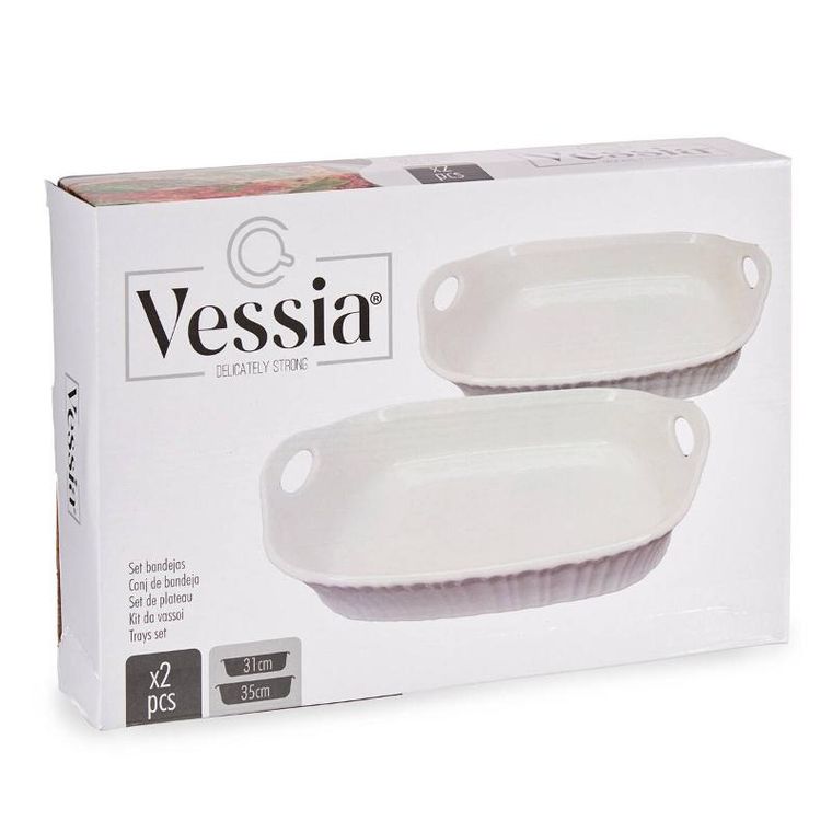Vessia, naczynia do zapiekania z porcelany, zestaw 2 szt.