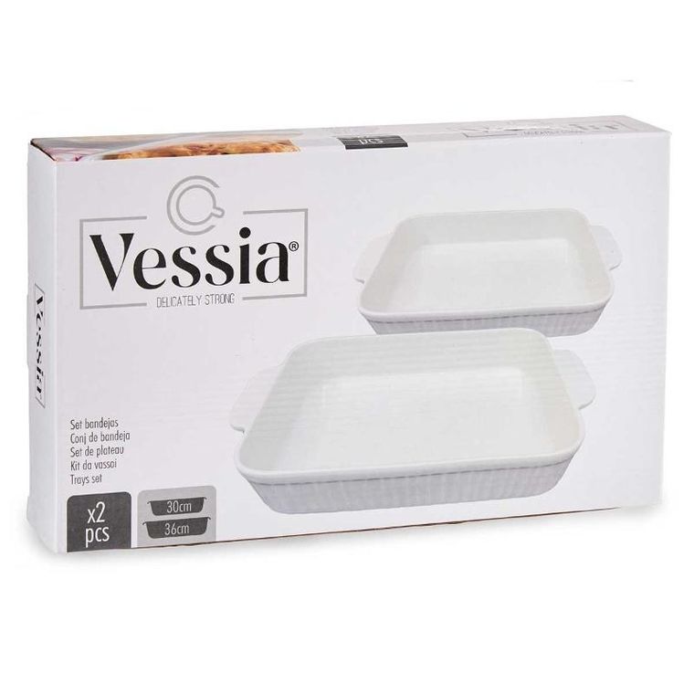 Vessia, porcelanowe naczynia do zapiekania z uchwytami, 2 szt.