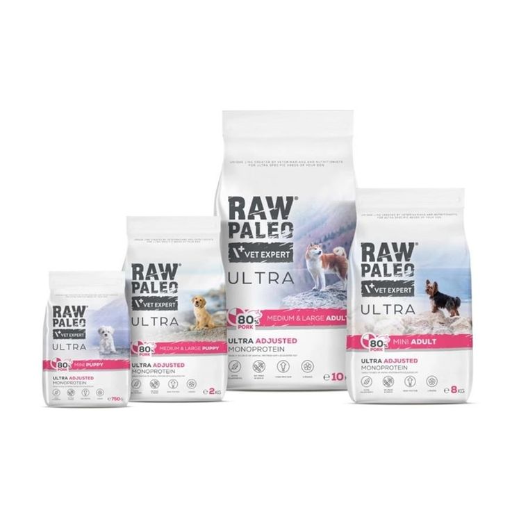 VetExpert, Raw Paleo, Ultra, wieprzowina, Medium&Large Puppy, sucha karma dla psa, 2 kg