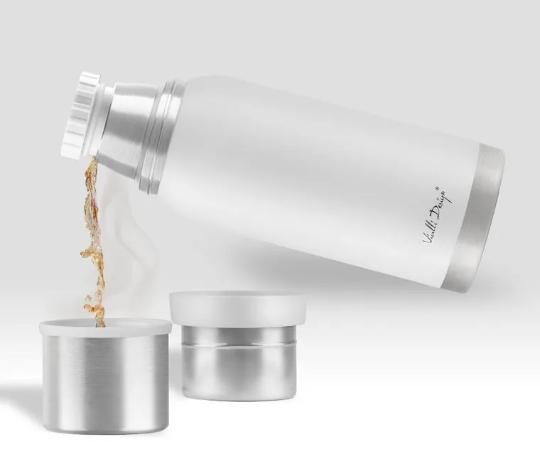 Vialli Design, Fuori, termos turystyczny, biały, 1l