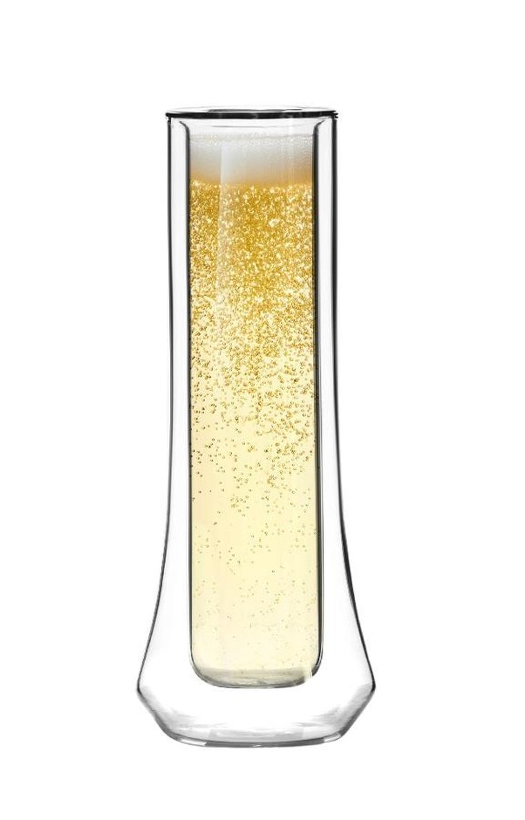 Vialli Design, komplet 2 kieliszków do szampana z podwójną ścianką Soho, 140 ml