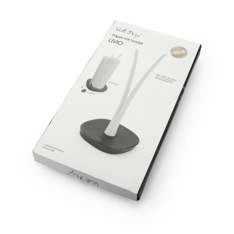 Vialli Design, Livio, stojak na ręcznik papierowy, szaro-biały, 23611