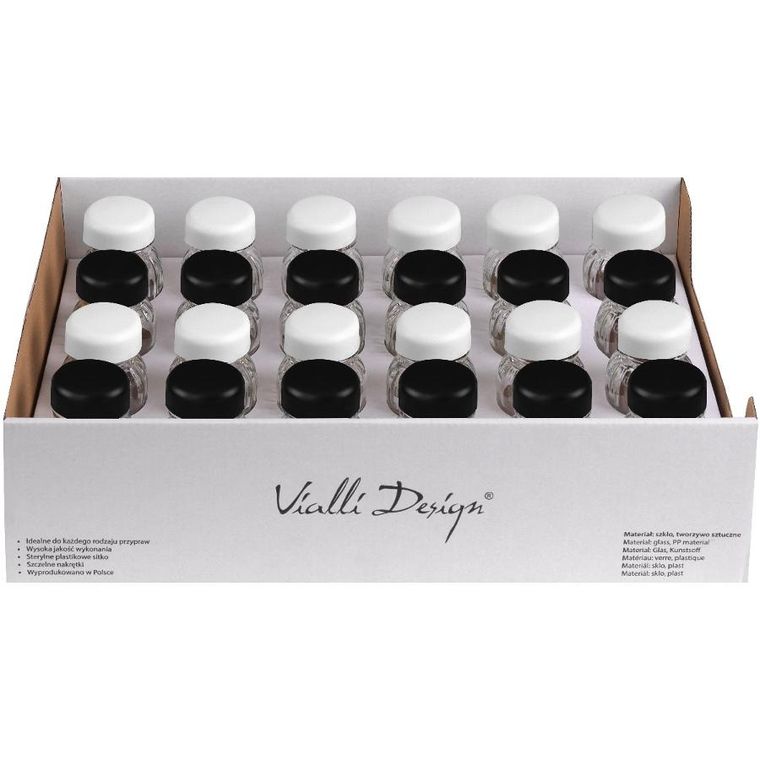 Vialli Design, słoiczki na przyprawy, Vilagio, 12 białe + 12 czarne