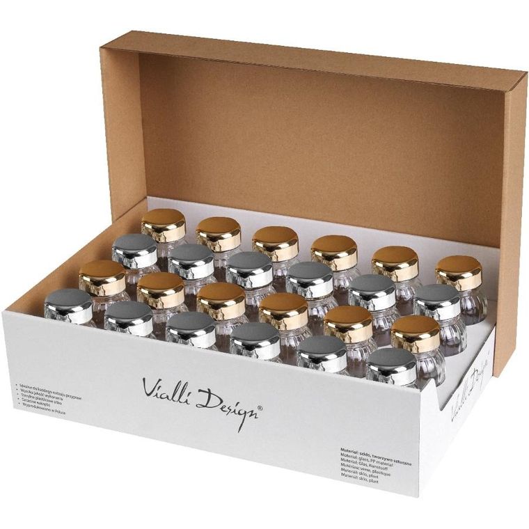 Vialli Design, słoiczki na przyprawy, Vilagio, 12 złote + 12 srebrne