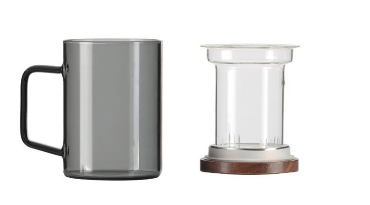 Vialli Design, szklanka z zaparzaczem Soho, 350 ml, grafitowa